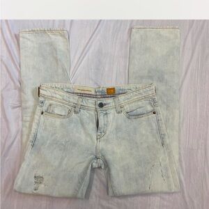 Anthropologie Light Blue/ white straight Jeans